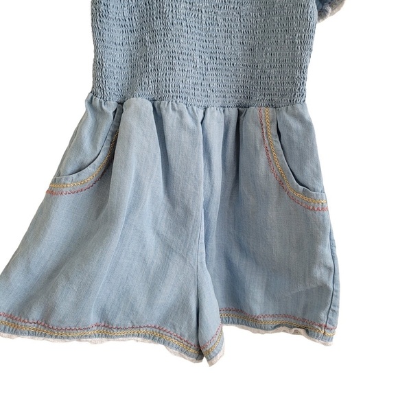 Matilda Jane Picnic in the Park chambray romper blue size 10 girls - Picture 5 of 10